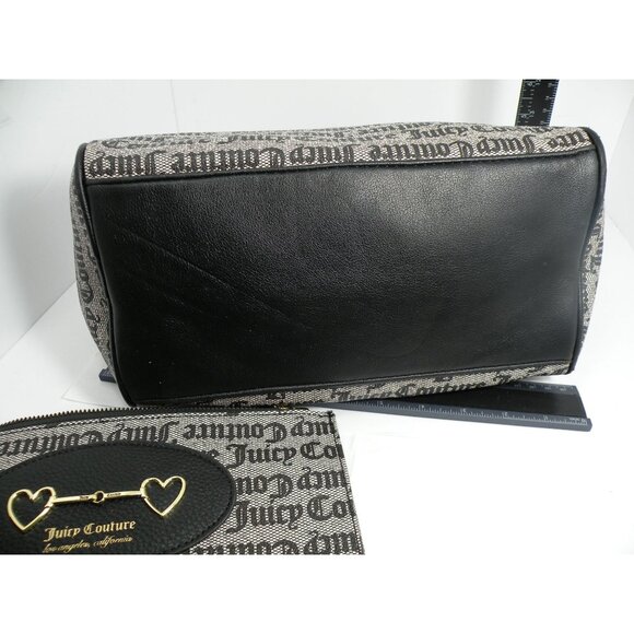 Juicy Couture Status Black Satchel & Clutch Set With Black Faux Leather Handles - Picture 8 of 8